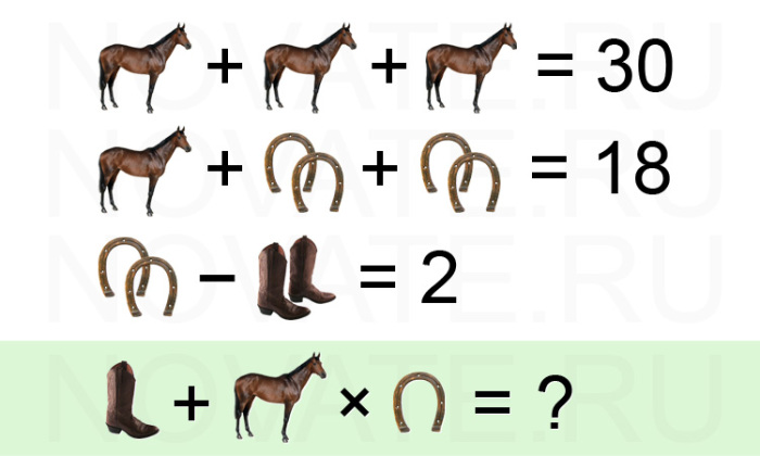 Задача про лошади, подковы и сапоги