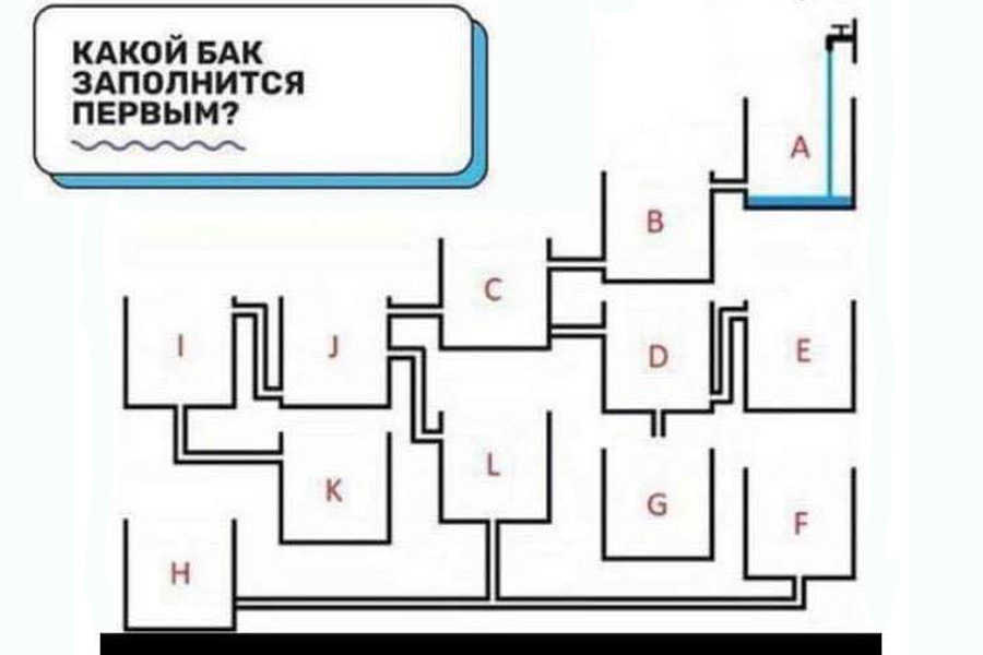 Какой бак заполнится первым?